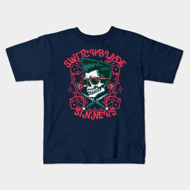 Cool Vintage "Switchblade Sinners" Rockabilly Kids T-Shirt by TOXiK TWINS